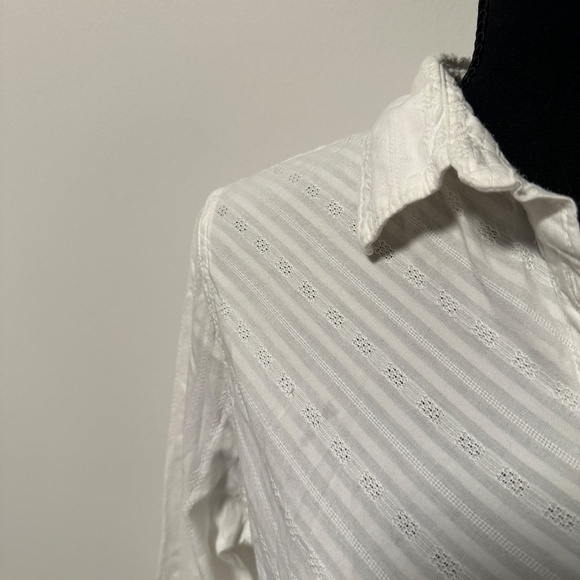 *WOOLRICH* White Long Sleeve Button Down Top Size Large - Picture 3 of 7